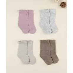 Prenatal Pack 4 calcetines altos niña colores otoño