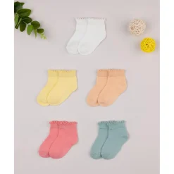 Prenatal Pack 5 Calcetines Bebé Niña Multicolor Tinta Unica