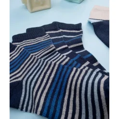 Prenatal Pack 3 Calcetines Bebé Niño Azul con Rayas Finas