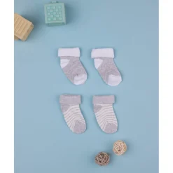 Prenatal Pack 2 calcetines niño blanco y gris* Recién Nacido·Ropa Y Accesorios|Ropa Y Accesorios·Zapatos Y Calcetines