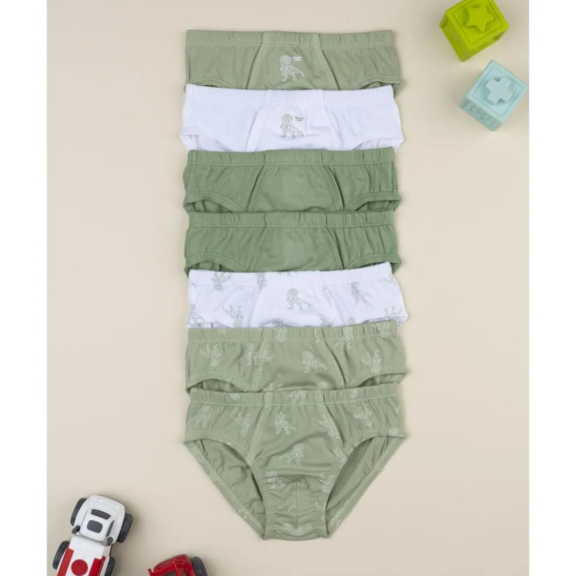 Prenatal Pack 7 calzoncillos dinosaurio para niño* Descanso Y Ropa Interior·Infantil 2-10 Años