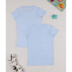 Prenatal Pack 2 camiseta niña azul algodón orgánico