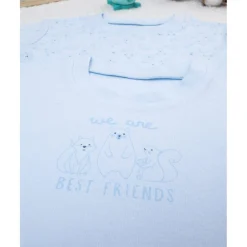 Prenatal Pack 2 camiseta niña azul algodón orgánico