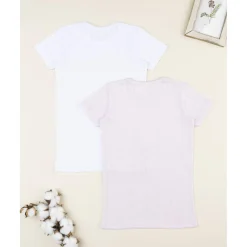 Prenatal Pack 2 camisetas blanco y rosa para niña* Descanso Y Ropa Interior·Infantil 2-10 Años
