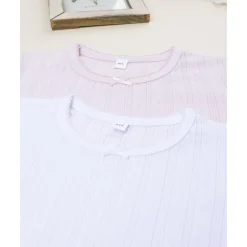 Prenatal Pack 2 camisetas blanco y rosa para niña* Descanso Y Ropa Interior·Infantil 2-10 Años