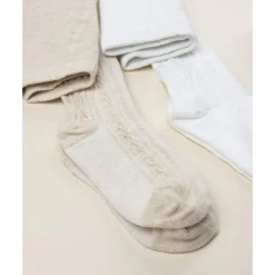 Prenatal Pack 2 leotardos de niña beige y blanco* Calzado Y Accesorios·Accesorios Y Complementos