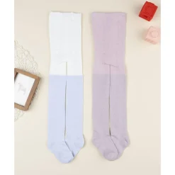 Prenatal Pack 2 leotardos de niña con brillo lurex