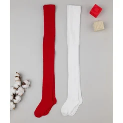 Prenatal Pack 2 leotardos de niña rojo y blanco* Calzado Y Accesorios·Accesorios Y Complementos