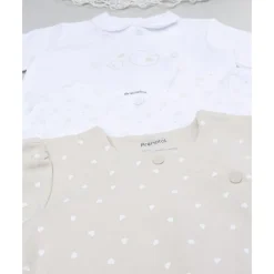 Prenatal Pack 3 peleles interlock de recién nacida blanco/beige* Ropa Y Accesorios·Peleles|Recién Nacido·Ropa Y Accesorios
