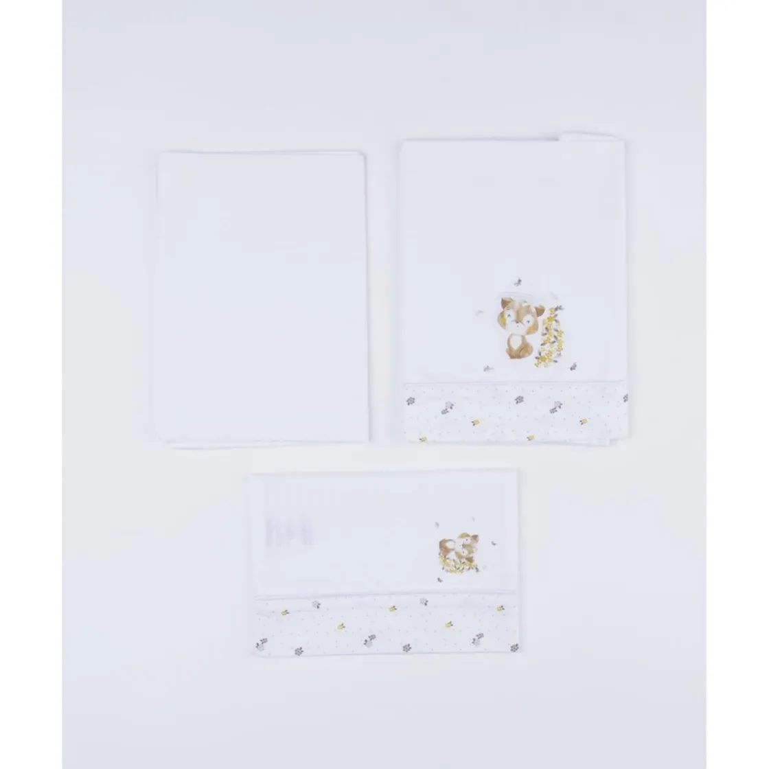 Prenatal Pack 3 piezas cuna/capazo – estampado otoñal con perrito