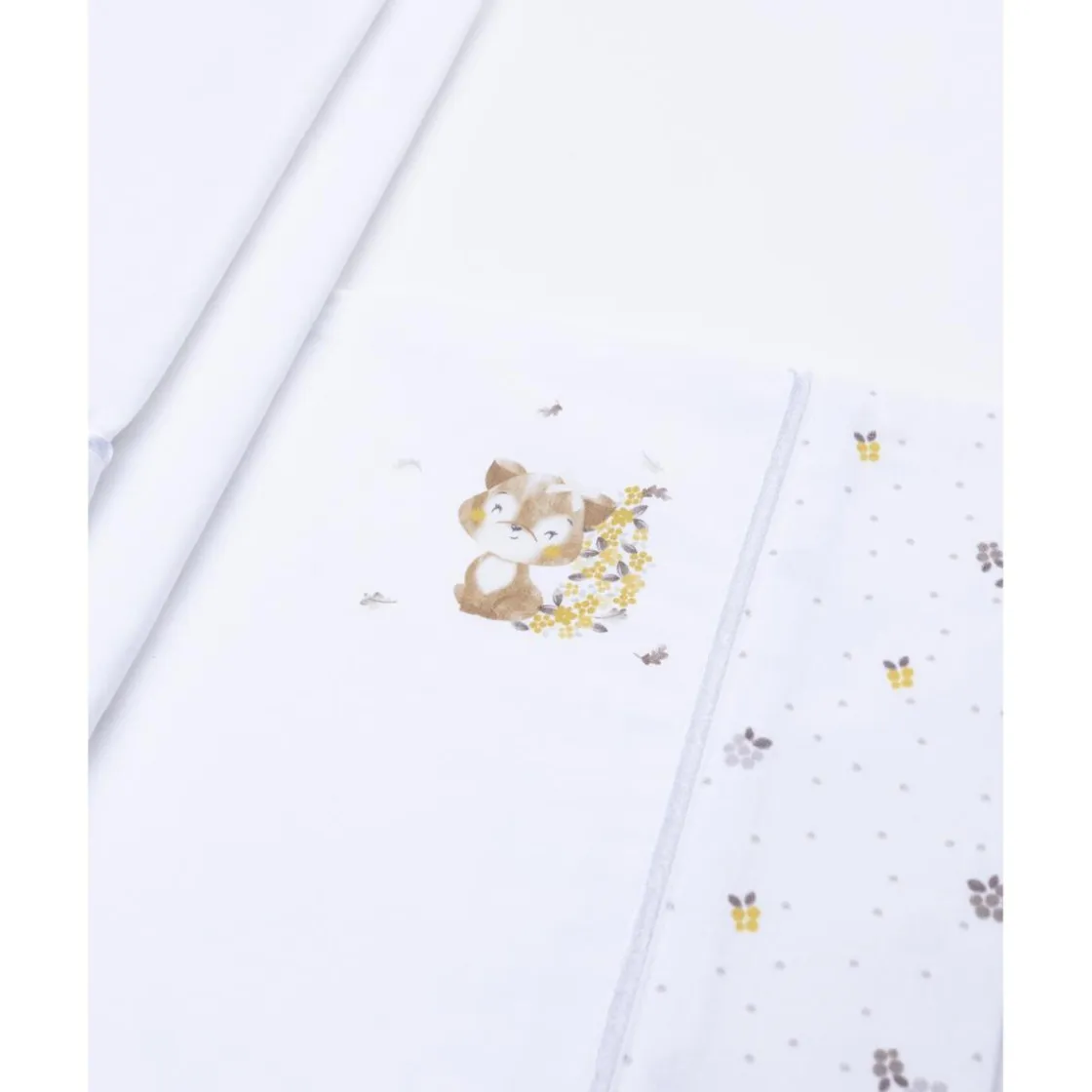 Prenatal Pack 3 piezas cuna/capazo – estampado otoñal con perrito