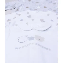 Prenatal Pack 3 pijamas corredino para bebé con estampado de ositos