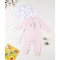 Prenatal Pack 2 pijamas enterizos de bebé niña con estampado de jirafa