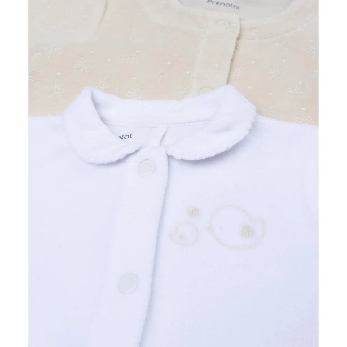 Prenatal Pack 3 pijamas largos de bebé en blanco y beige