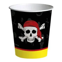 TOYS "R" US Pack 8 vasos ecológicos de cartón - Calavera Pirata