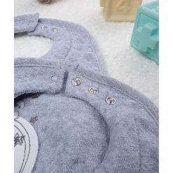 Prenatal Pack de 2 baberos grises para lactancia y dentición