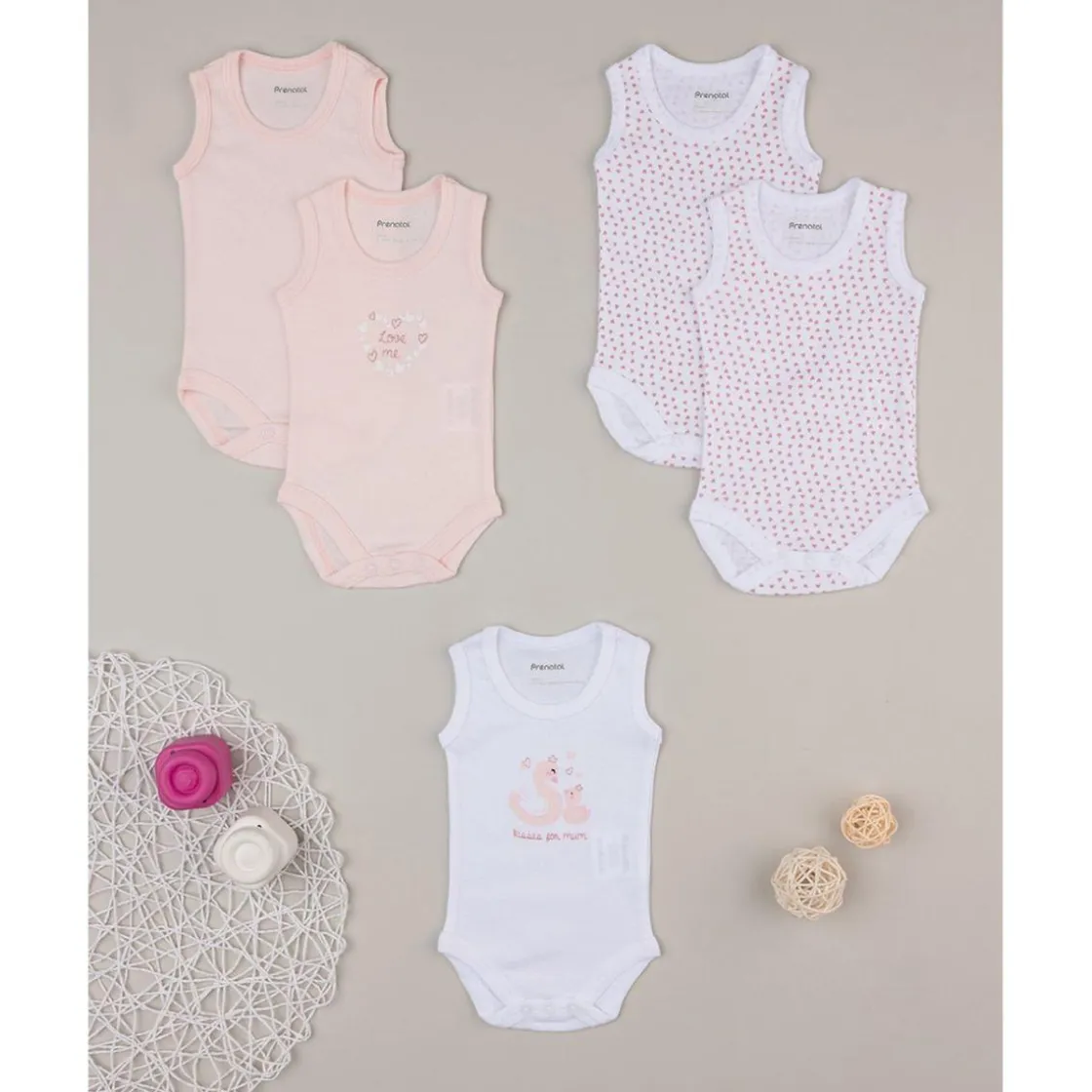 Prenatal Pack de 5 bodies niña sin mangas* Ropa Y Accesorios·Bodies|Recién Nacido·Ropa Y Accesorios