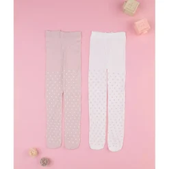 Prenatal Pack de 2 medias para niña rosa/blanco con corazones