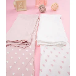 Prenatal Pack de 2 medias para niña rosa/blanco con corazones