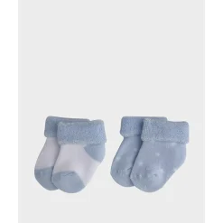Prenatal Pack de 2 pares de calcetines de rizo azules y estrellas