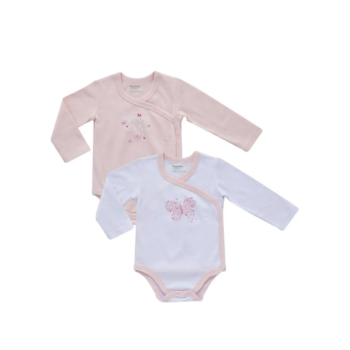 Prenatal Pack de 2 piezas body con manga larga y estampado de mariposas