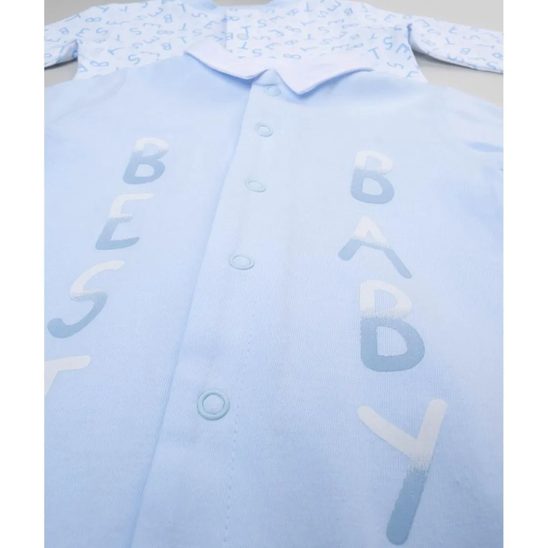 Prenatal Pack de 2 pijamas azules y blancos con inscripciones