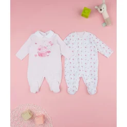 Prenatal Pack de 2 pijamas de chenilla para bebé niña