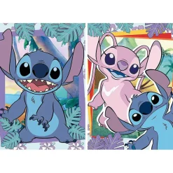 EDUCA BORRAS Pack de 2 puzzles de 500 piezas con imágenes de Stitch y cola Fix Puzzle, 34 x 48 cm (19732) ㅤ