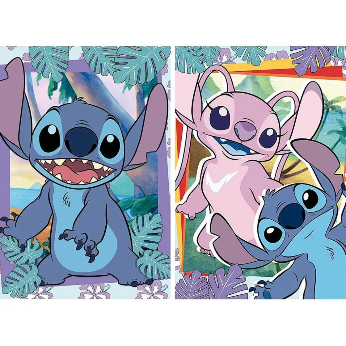 EDUCA BORRAS Pack de 2 puzzles de 500 piezas con imágenes de Stitch y cola Fix Puzzle, 34 x 48 cm (19732) ㅤ