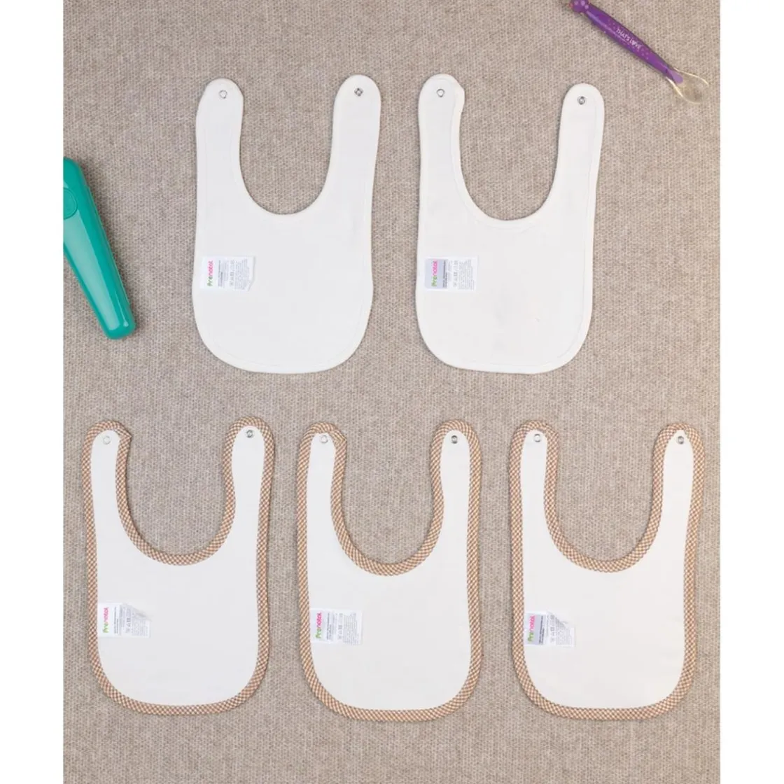 Prenatal Pack x5 baberos interlock* Recién Nacido·Ropa Y Accesorios|Ropa Y Accesorios·Baberos