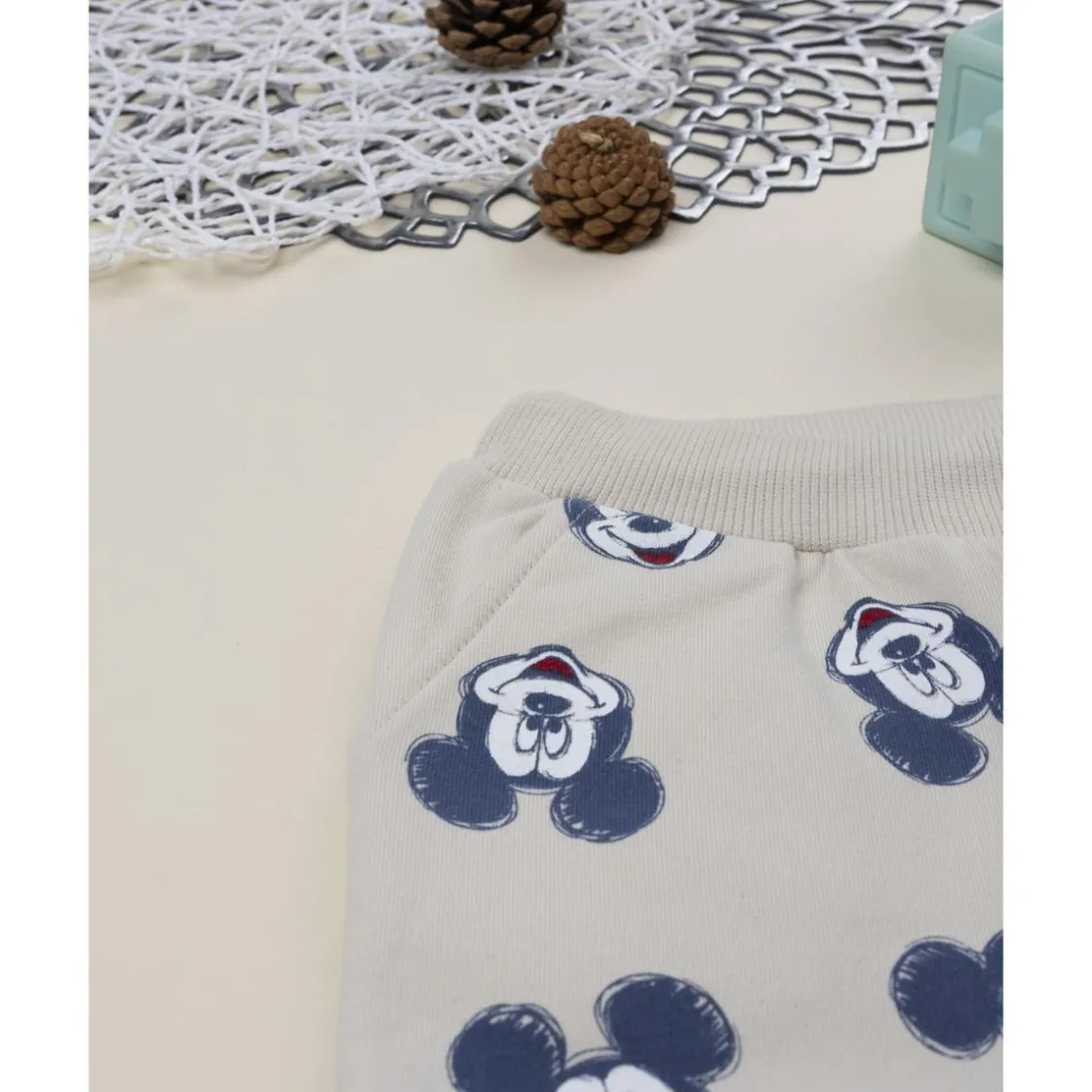 Prenatal Pantalón beige para niño con estampado de Mickey Mouse* Niño·Bebé Niño 3-36 Meses|Bebé Niño 3-36 Meses·Vaqueros, Pantalones Y Petos