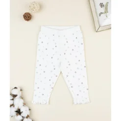 Prenatal Pantalón blanco con corazones para bebé niña