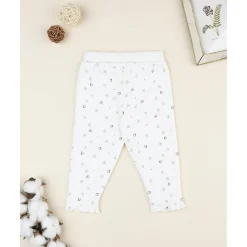 Prenatal Pantalón blanco con corazones para bebé niña