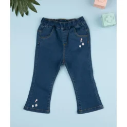 Prenatal Pantalón campana denim niña con bordados florales* Niña·Bebé Niña 3-36 Meses|Bebé Niña 3-36 Meses·Vaqueros, Pantalones Y Petos