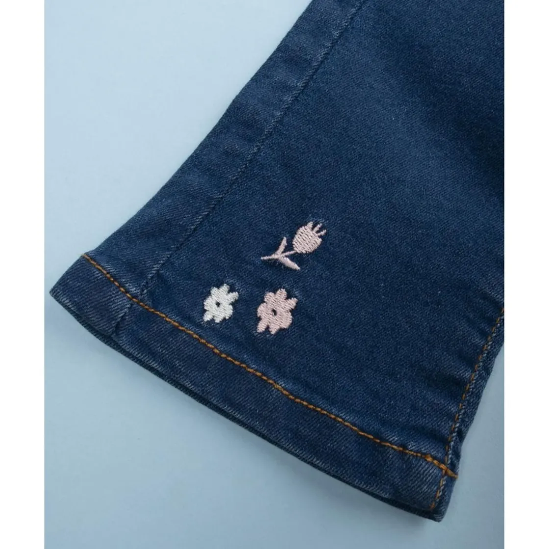 Prenatal Pantalón campana denim niña con bordados florales* Niña·Bebé Niña 3-36 Meses|Bebé Niña 3-36 Meses·Vaqueros, Pantalones Y Petos