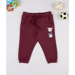 Prenatal Pantalón de niña burdeos afelpado