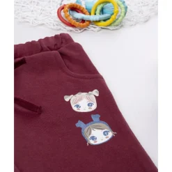 Prenatal Pantalón de niña burdeos afelpado