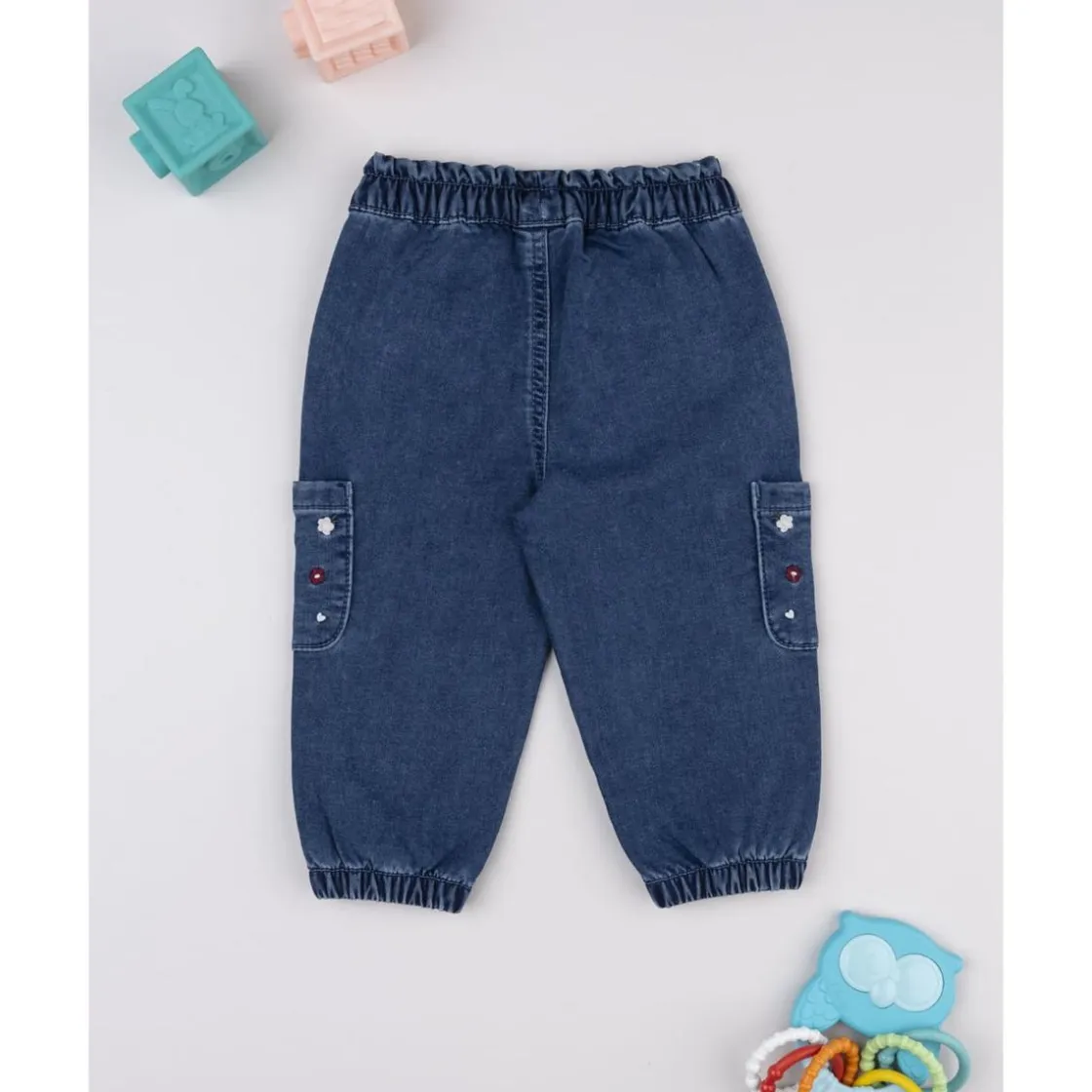 Prenatal Pantalón denim de niña con bordados