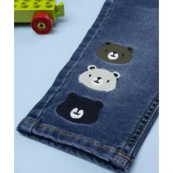 Prenatal Pantalón denim niño con patch de ositos