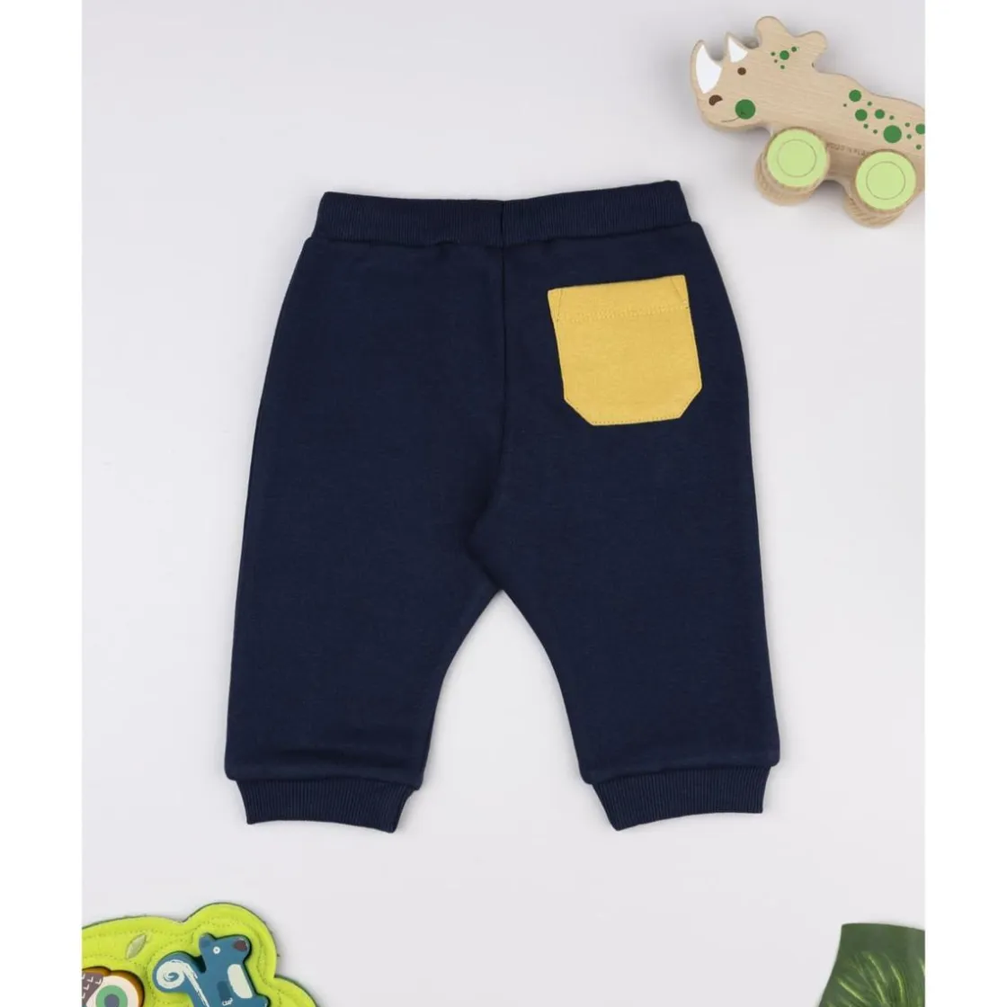 Prenatal Pantalón felpado azul "Dinosaur" para niño