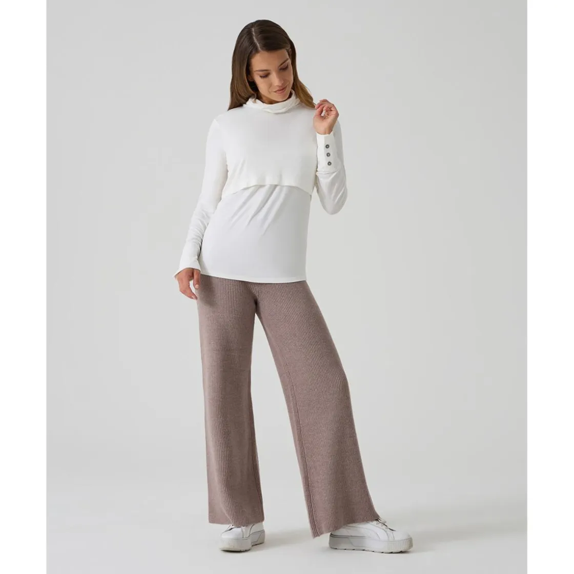 Prenatal Pantalón marrón premamá en tricot