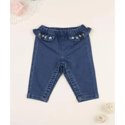 Prenatal Pantalón niña denim con volantes