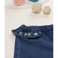Prenatal Pantalón niña denim con volantes