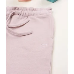 Prenatal Pantalón niña rosa con cintura fruncida