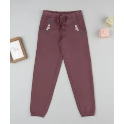 Prenatal Pantalón niña rosa oscuro con bordados florales