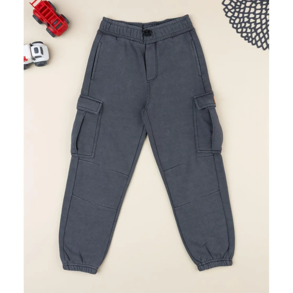 Prenatal Pantalón niño gris oscuro con bolsillos cargo