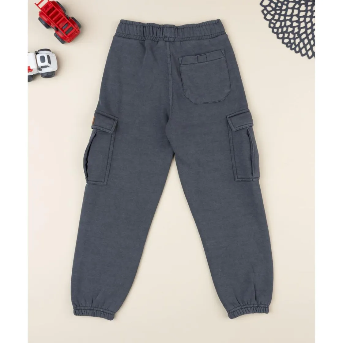 Prenatal Pantalón niño gris oscuro con bolsillos cargo