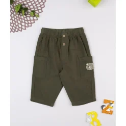 Prenatal Pantalón niño verde con bolsillos cargo y oso* Bebé Niño 3-36 Meses·Vaqueros, Pantalones Y Petos|Niño·Bebé Niño 3-36 Meses