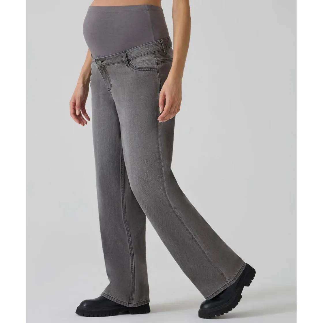 Prenatal Pantalón premamá denim gris pierna ancha* Premamá·Moda|Moda·Pantalones, Faldas Y Leggins