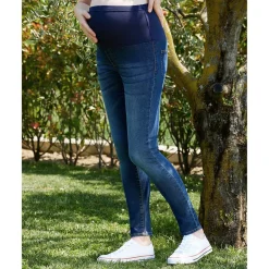 Prenatal Pantalón premamá en denim elástico con banda alta en la cintura